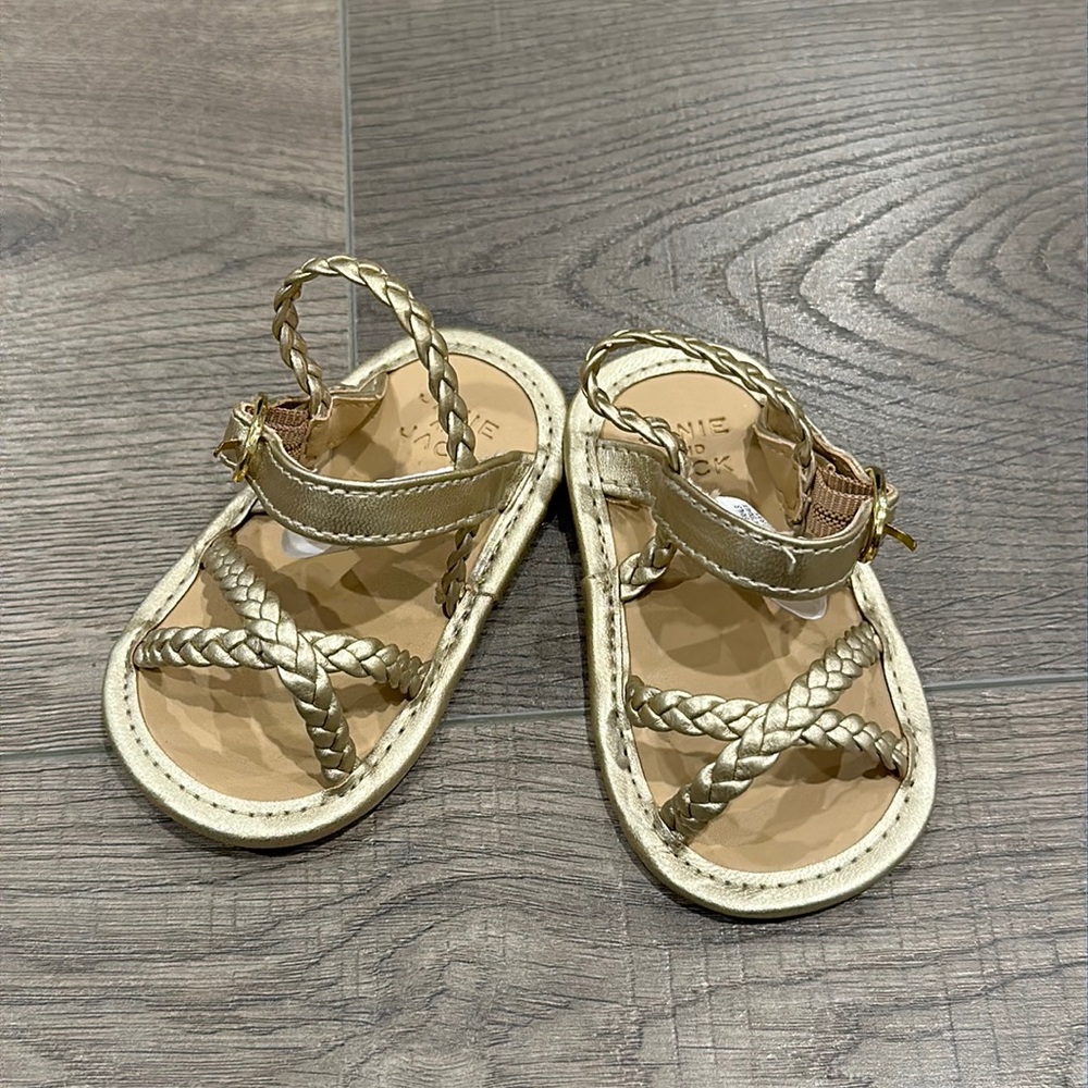 Janie & Jack Baby Girl Gold Sandals